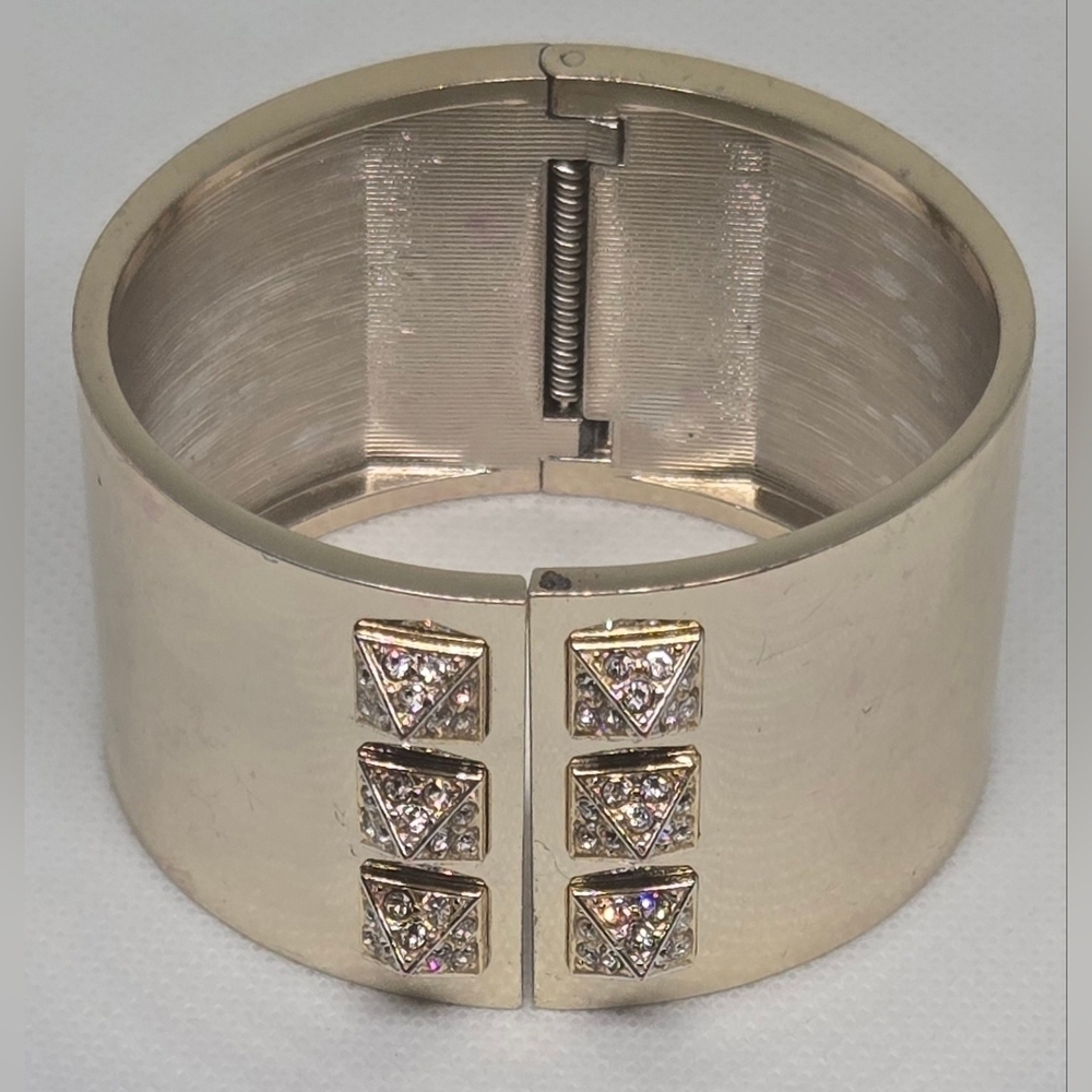 Victoria’s Secret Gold Cuff Bracelet w/ Crystal Stud Accents – Statement - Picture 6 of 10